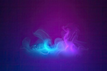 Abstract smoke design in vibrant purple and blue hues.  Soft, flowing patterns against a deep gradient background
