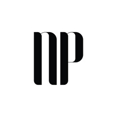 NP monogram logo design letter text name symbol monochrome logotype alphabet character simple logo