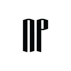 Obraz premium NP monogram logo design letter text name symbol monochrome logotype alphabet character simple logo