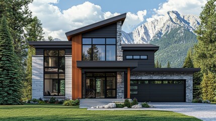 Sloping Roof Concept with Floor-to-Ceiling Windows