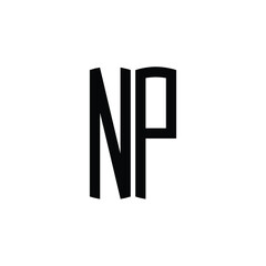 NP monogram logo design letter text name symbol monochrome logotype alphabet character simple logo