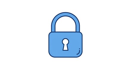 Blue Padlock Illustration Security and Protection Concept