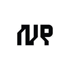 Obraz premium NP monogram logo design letter text name symbol monochrome logotype alphabet character simple logo