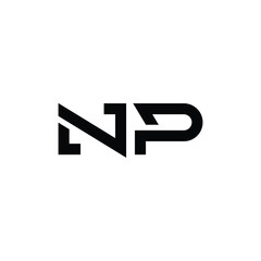 NP monogram logo design letter text name symbol monochrome logotype alphabet character simple logo