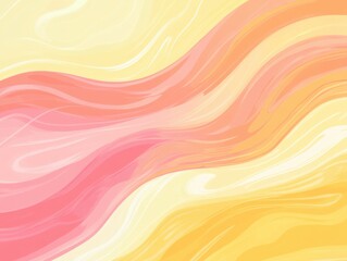 Obraz premium Abstract flowing paint background in yellow pink and orange colors smooth waves design backdrop