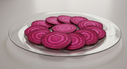 Fresh Pink and Purple Beets on a Plate