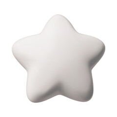 3D plastic figurine of five-pointed star in white matte color.
