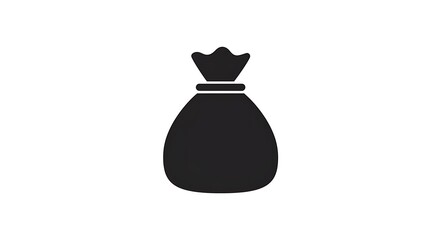 Sack Illustration Simple Black Silhouette on White Background