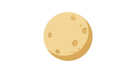 Obraz premium Cartoon Moon with Craters Isolated on White Background