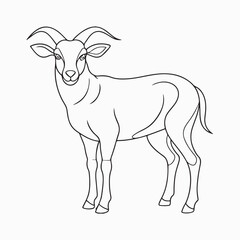 saanen goat vector art illustration