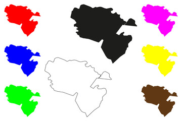 Satara city (Republic of India, State of Maharashtra) map vector illustration, scribble sketch Satara map