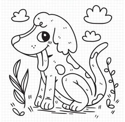 Hand drawn coloring book illustration	
