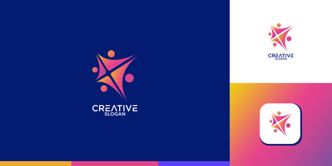 People Family logo design vector	