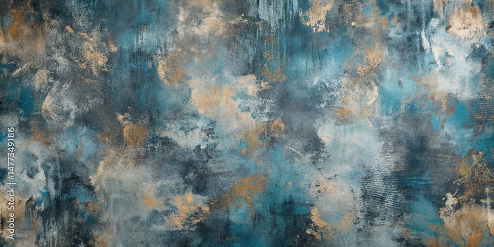 Aufkleber abstract teal and gold textured background, ideal for design projects requiring a sophisticated and 