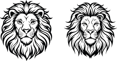 Lion Shallotte with vector and vector art black