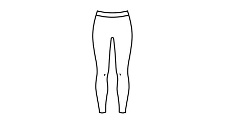 Leggings Line Art Design Isolated on White