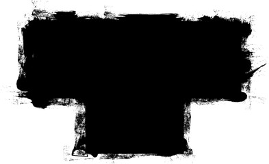 black ink brush painting banner label panel artistic grunge graphic element
