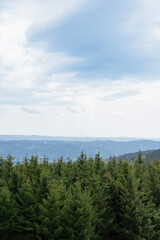 Travel set - Spring mountain landscape in Pustevny, Czech Republic