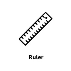 Fototapeta premium Thin line icon of a ruler - Concept of contour icons, thin line 
