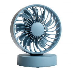 Portable fan small desk fan personal fan usb fan cooling fan blue fan on transparent background