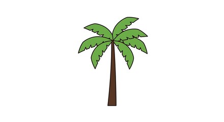 Obraz premium Palm Tree Illustration Graphic Simple Tropical Design