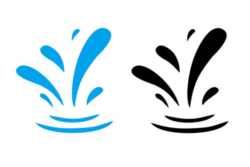 Obraz premium Splash water vector black and blue set icon. Fresh droplet isolated black and blue set icon. Vector illustration splash water on white background