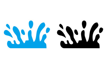 Fototapeta premium Splash water vector black and blue set icon. Fresh droplet isolated black and blue set icon. Vector illustration splash water on white background