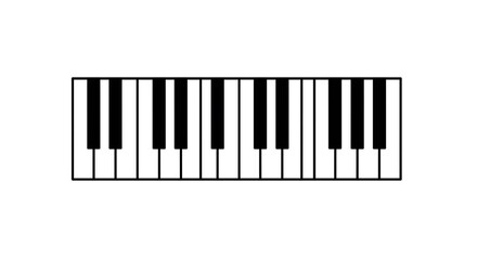 Fototapeta premium Playing Piano Keyboard Top View Minimalist Music Art