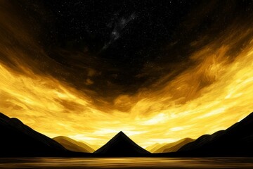 A golden landscape in the northern hemisphere glowing with energy