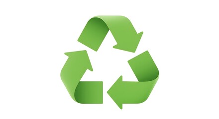 Obraz premium Green Recycling Arrows Symbol Isolated on White Background