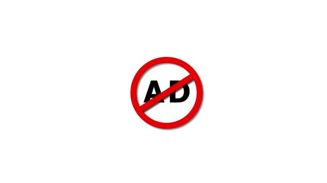 Advertising animations are not allowed, placing ads is prohibited. Lettering AND Logo Video, Luxury Ad Clothing Effects no ad crossed out mark color icon animation. ad not allowed icon animation