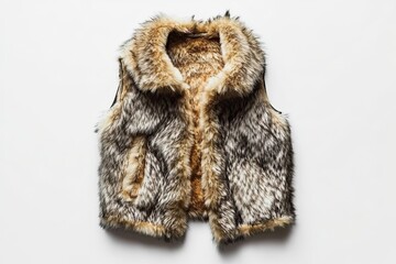 Obraz premium Faux fur vest isolated on white background