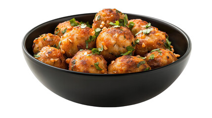Fototapeta premium Crispy Fried Meatballs Recipe isolated on transparent background
