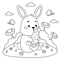 Hand drawn coloring book illustration	
