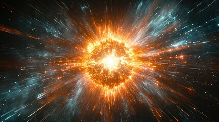 Cosmic Explosion with Star Burst, and Space.