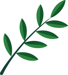 A simple drawing of an olive branch with leaves, vector line art style