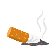 Burnt Cigarette Butt with Smoke