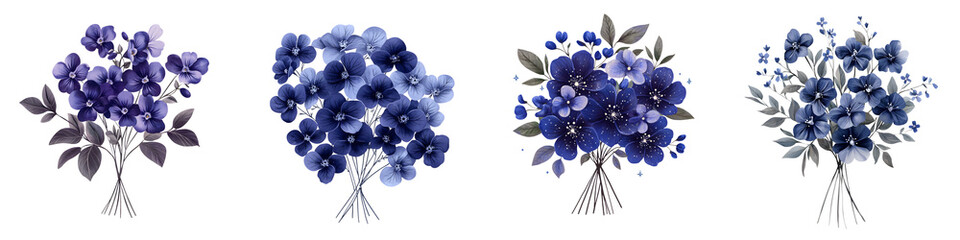 Stunning arrangements of blue floral bouquets, showcasing various shades and styles, perfect for enhancing creative projects, invitations, or artistic displays