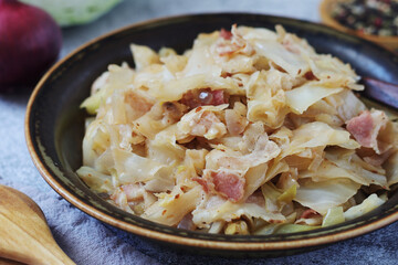 Southern Fried Cabbage, traditional dish in the South of the USA