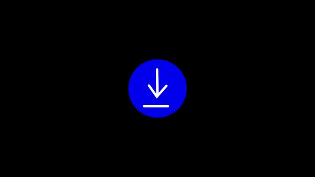 Circle download button icon moving animation. download button icon.