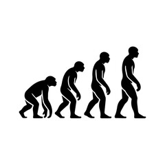 Evolution of human silhouette vector