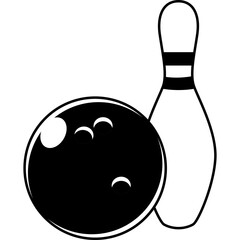 Monochrome Style Bowling Pin Illustration