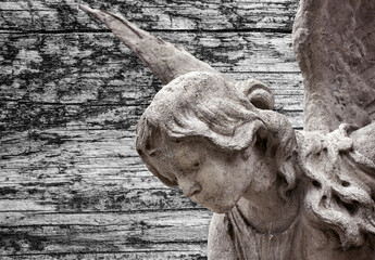Beautiful angel with big wings. Guardian Angel. Angel savior	
