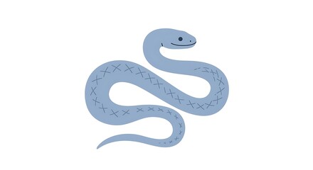 Fototapeta premium Stylized Snake Illustration with Geometric Scale Pattern