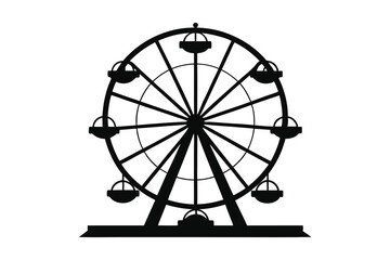 ferris wheel silhouette vector illustration on white background