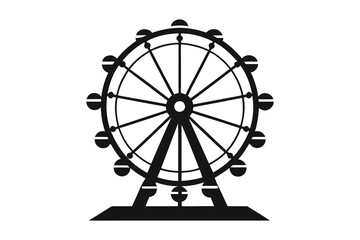 ferris wheel silhouette vector illustration on white background