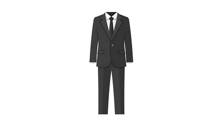 Formal Suit with Tie Isolated on White Background