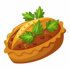 Delicious Homemade Chicken Pot Pie with Parsley Garnish