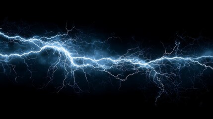 Thunder strike on black background