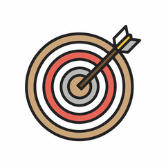Minimalist Target and Arrow Illustration.